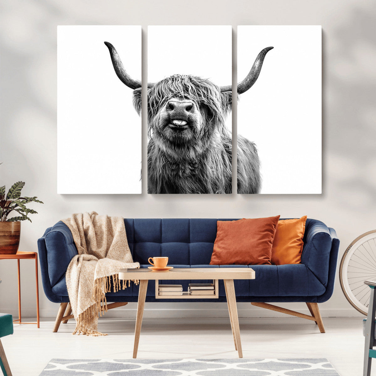 Fanny Scottish Highland Cow Cattle Art Print Farmhouse Wall