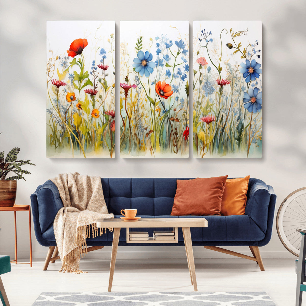 Colorful Wildflower Canvas Wall Art - Vibrant Floral