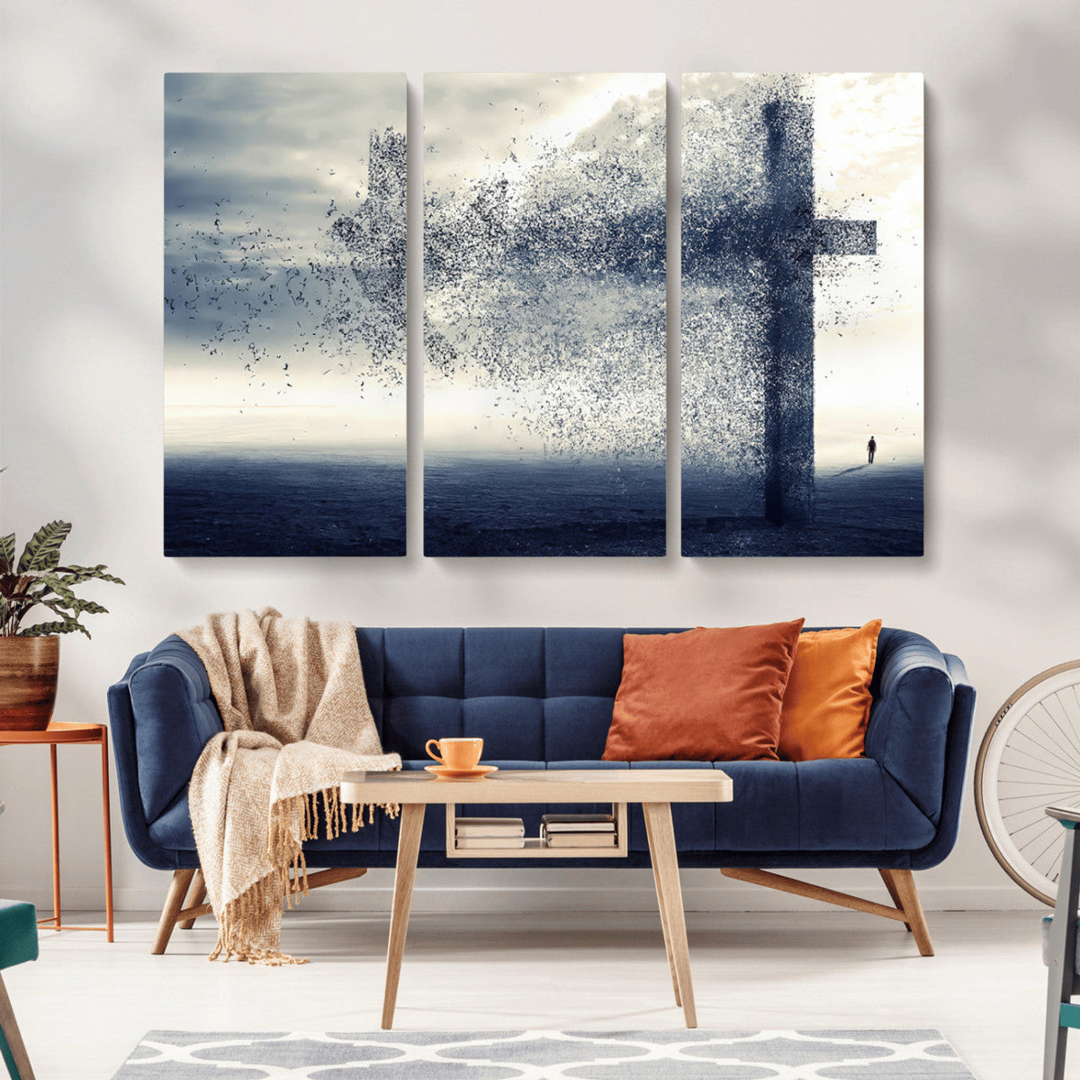 Jesus and the Fading Cross Wall Art Print – Symbol of Faith,