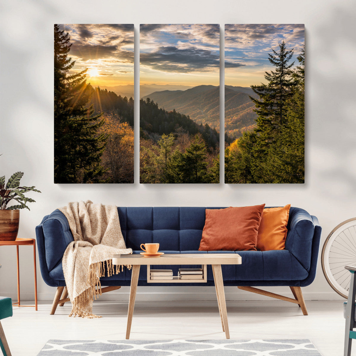 Sunrise Over the Smoky Mountains Canvas Wall Art –
