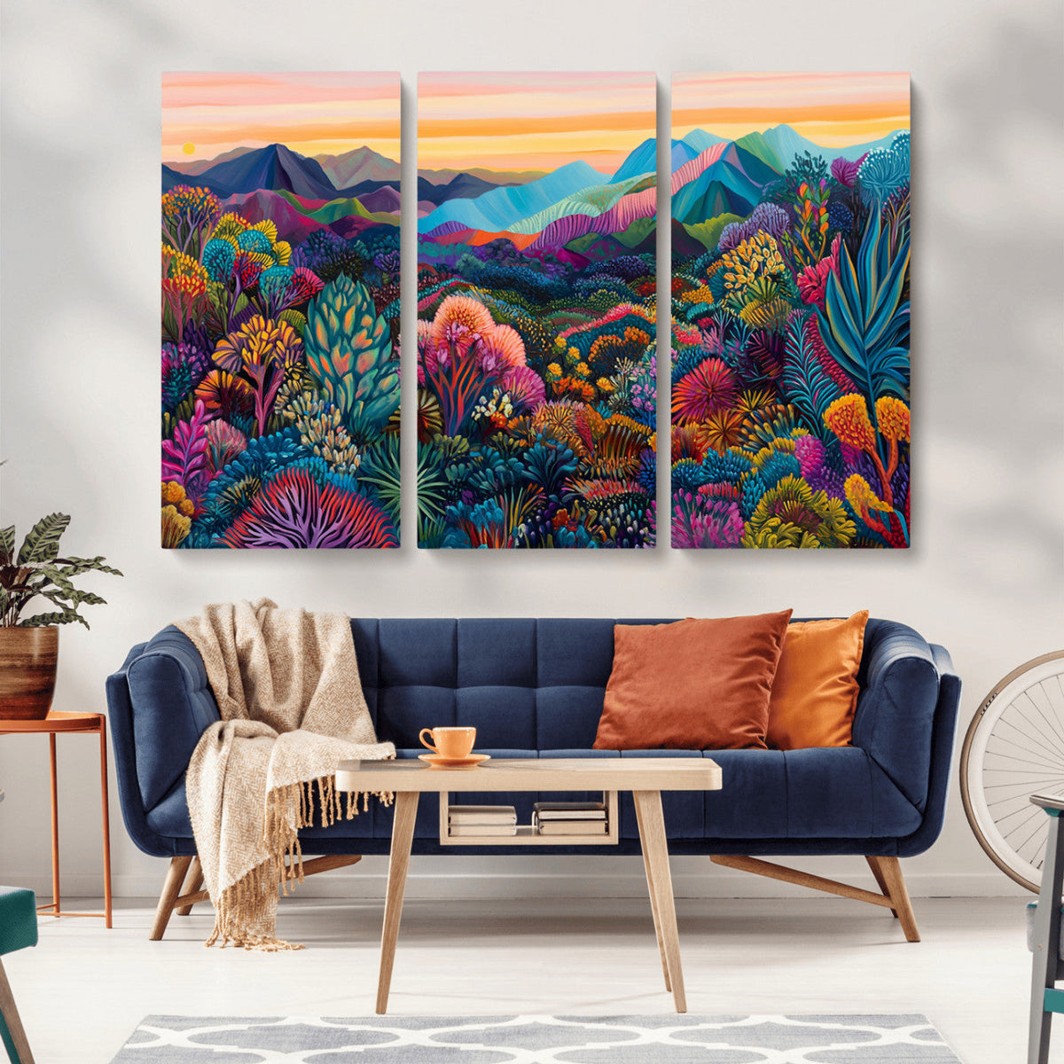 Colorful Abstract Landscape Wall Art Print Canvas - Vibrant