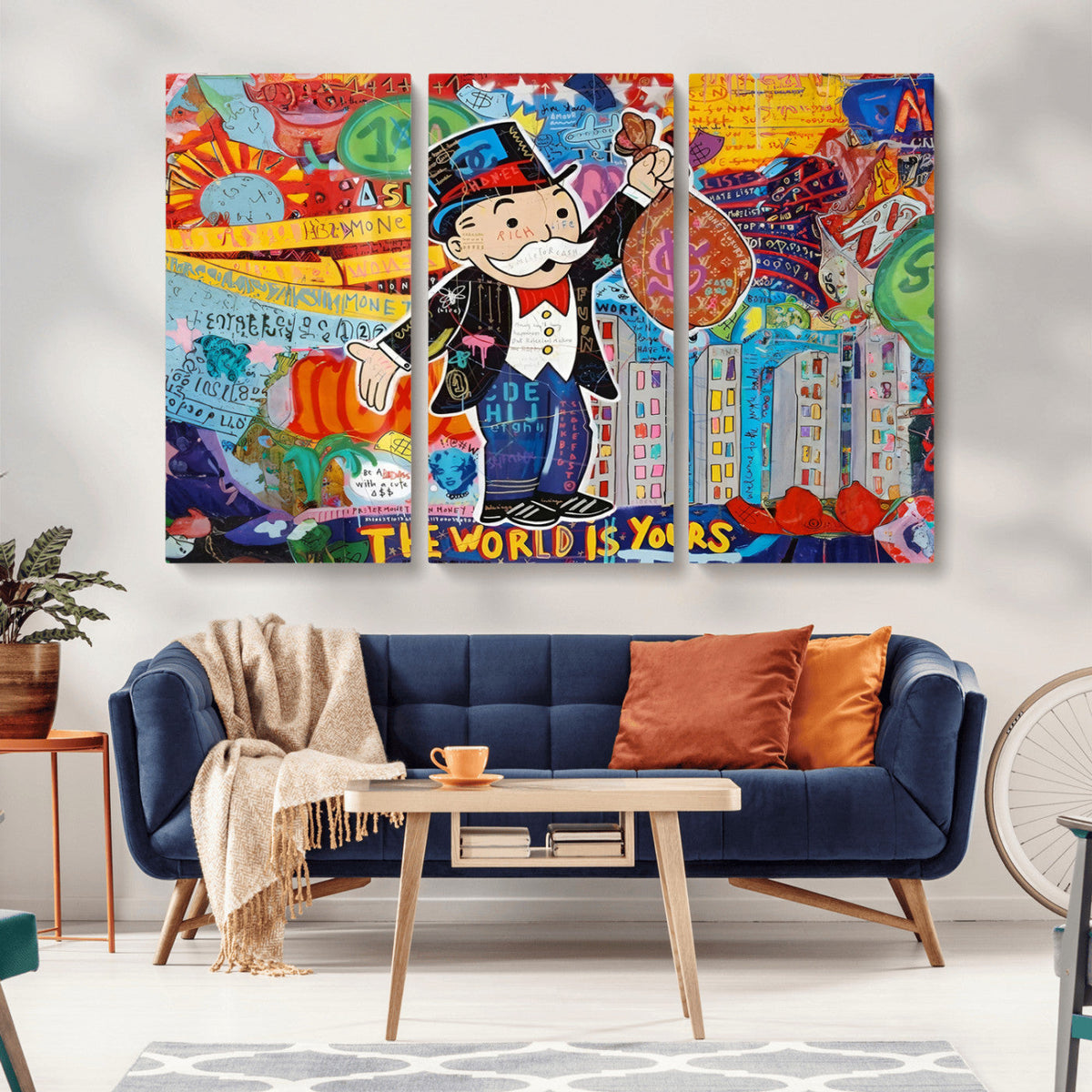Pop Art Monopoly Man Canvas Wall Art Print - Bold and