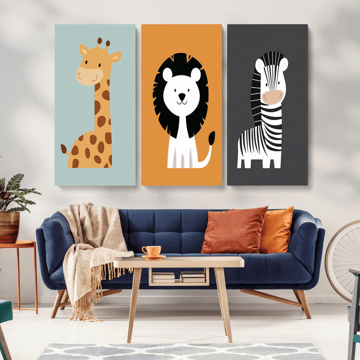 Boho Jungle Animal Nursery Wall Art Prints – Safari Decor
