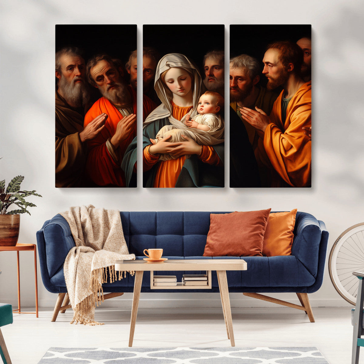Religious Canvas Wall Art Print - Madonna and Child with
