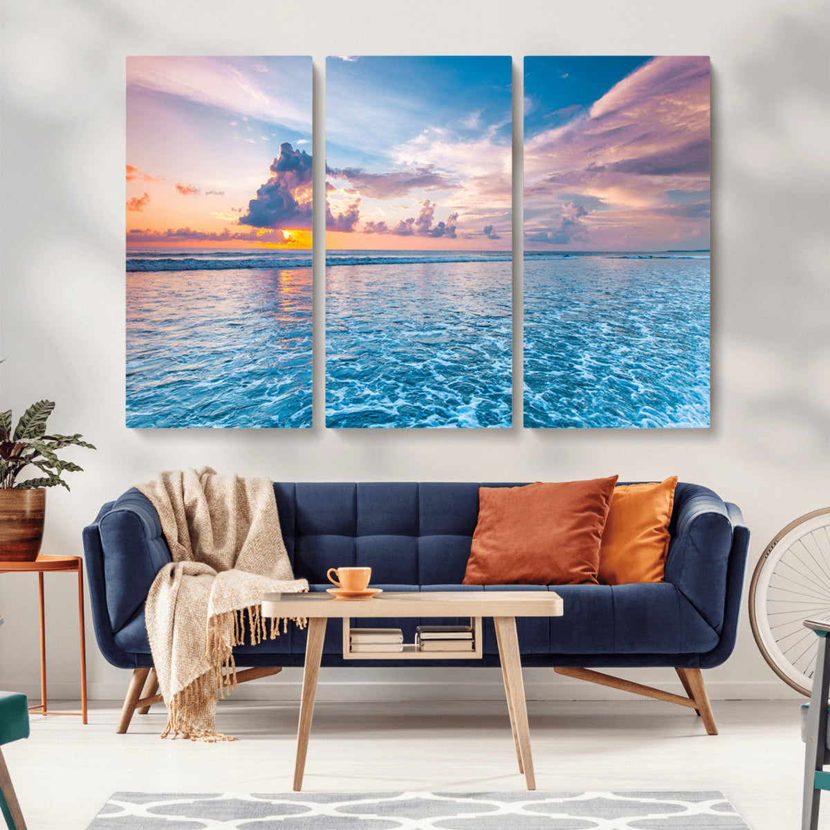 Ocean Sunset Canvas Wall Art Print – Tranquil Seascape