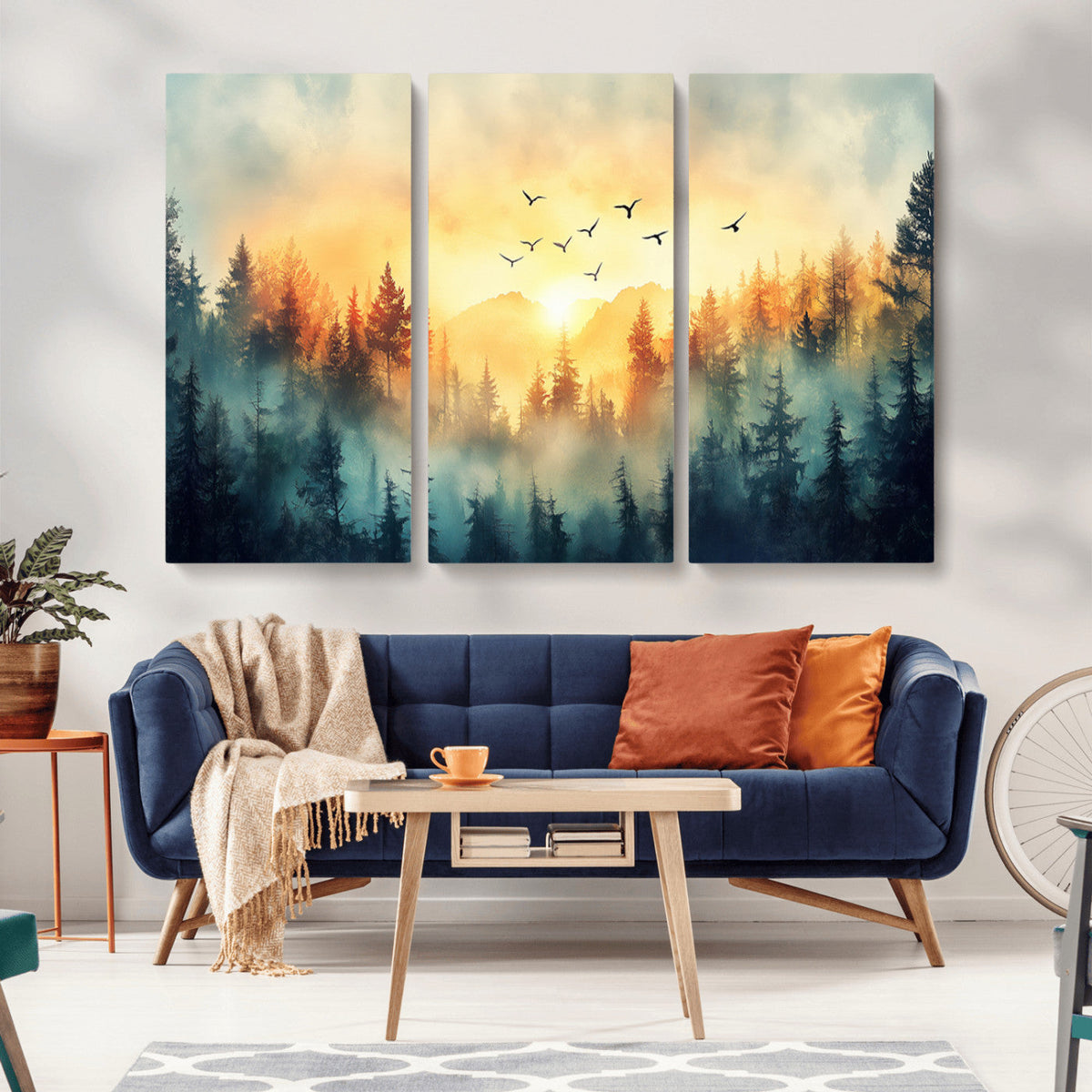 Abstract Forest Wall Art Print- Serene Nature Canvas Print
