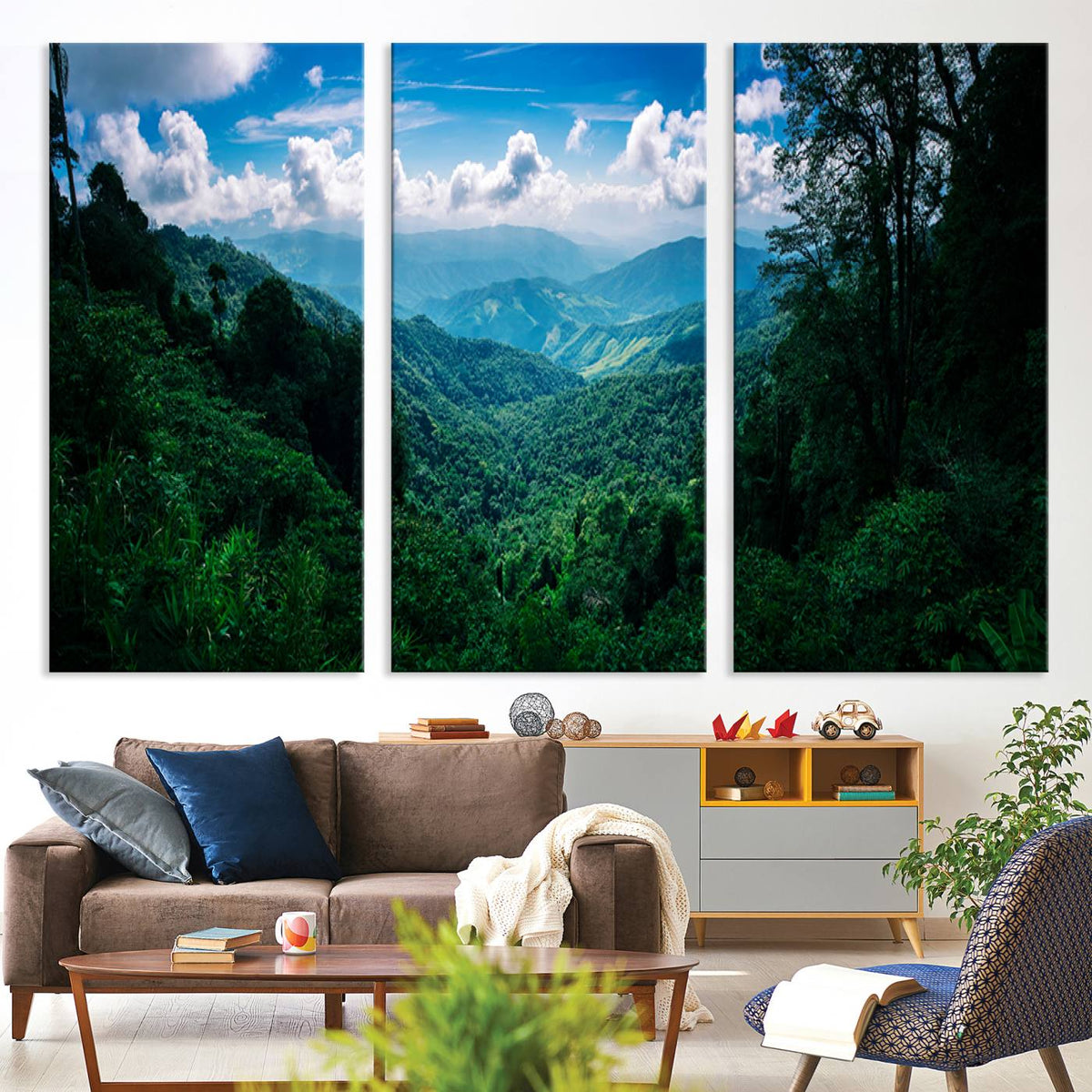 Tropical Jungle Wall Art Canvas Print – Framed Lush Valley