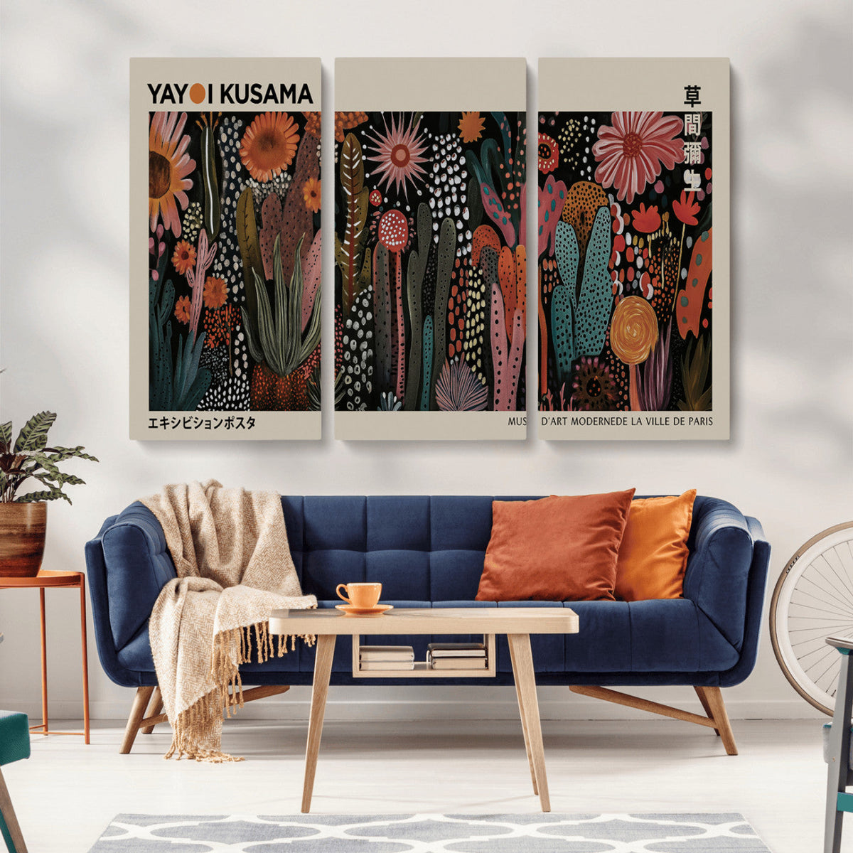 Modern Japanese Wall Art Canvas Print – Framed Abstract
