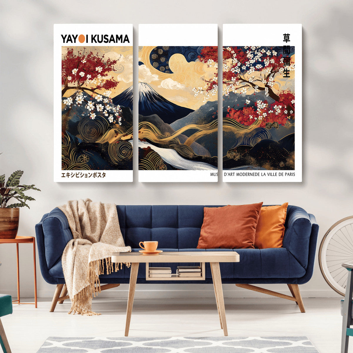 Modern Mount Fuji Wall Art Canvas Print – Framed Abstract