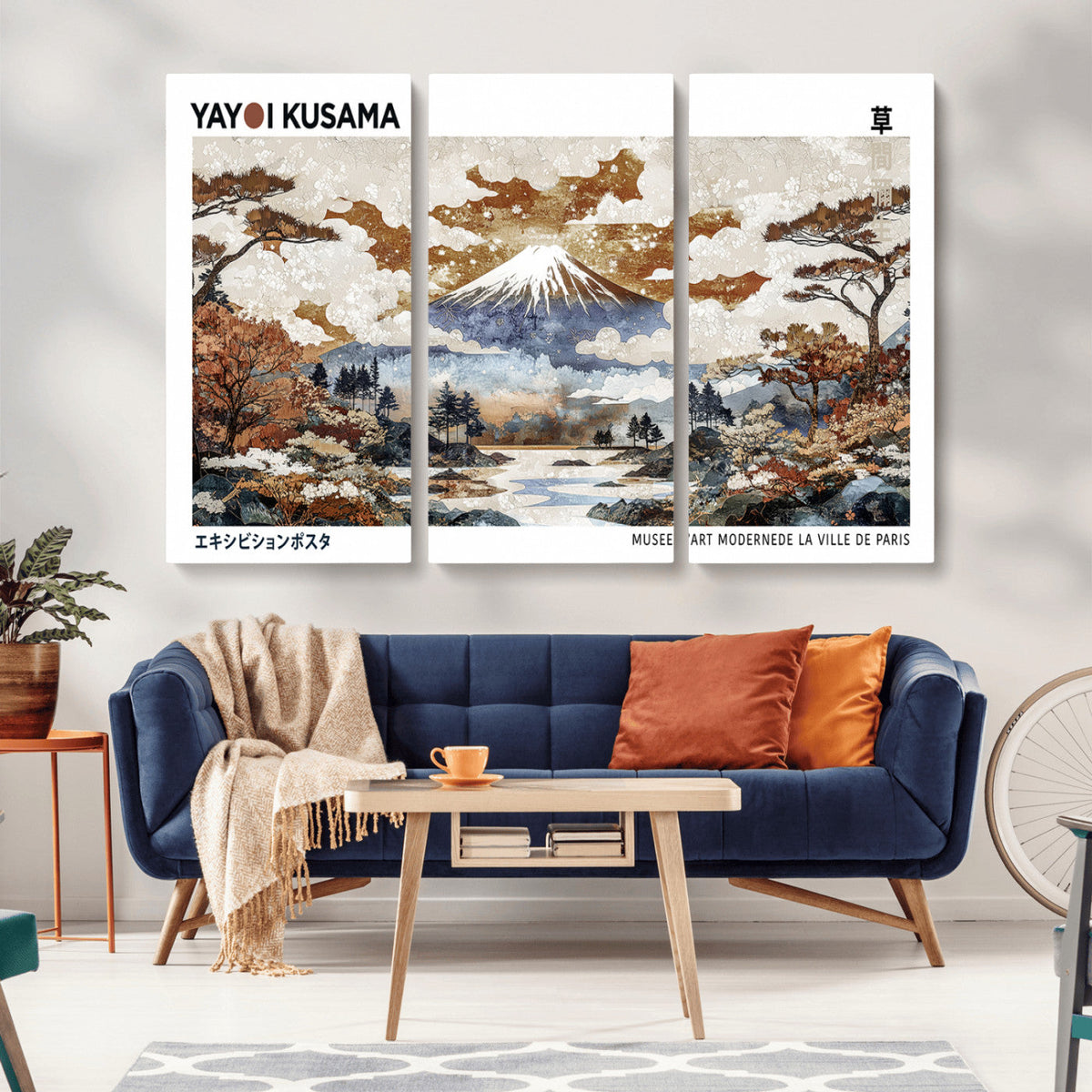 Modern Japanese Wall Art Canvas Print – Framed Abstract