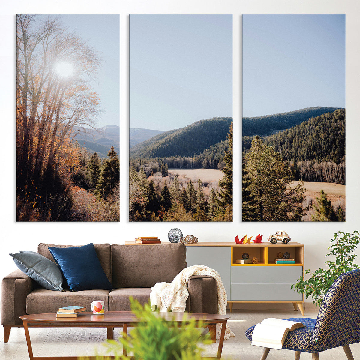 Rustic Landscape Wall Art Canvas Print – Serene Valley Scene