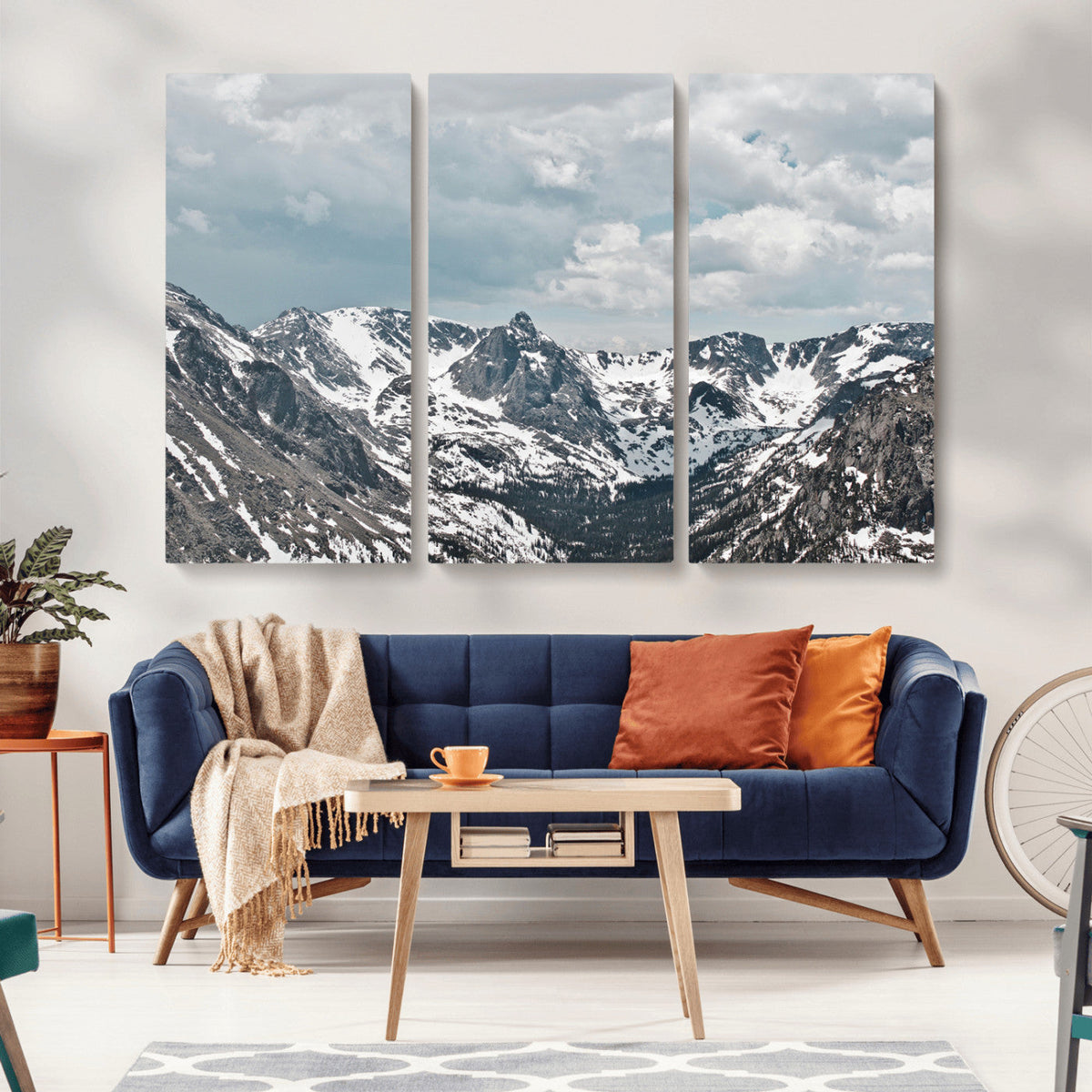 Snowy Peaks Wall Art Canvas Print – Alpine Wilderness