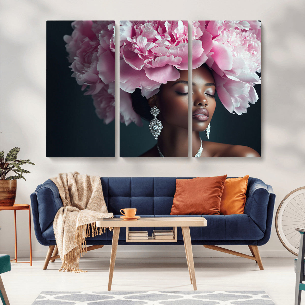 Black Beauty Petal Crown Wall Art Canvas Print – Floral
