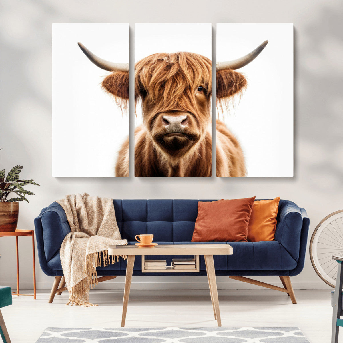 Scottish Highland Cow Canvas Print, Framed Highland Cow