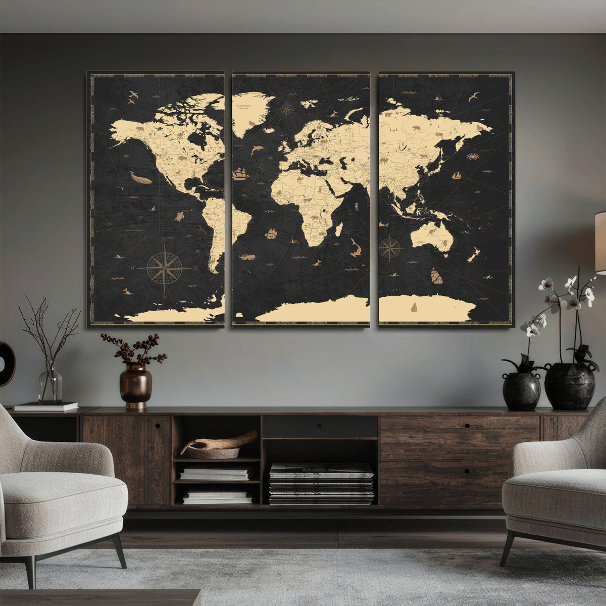 World Map Canvas Print – Detailed Map of the World Wall Art