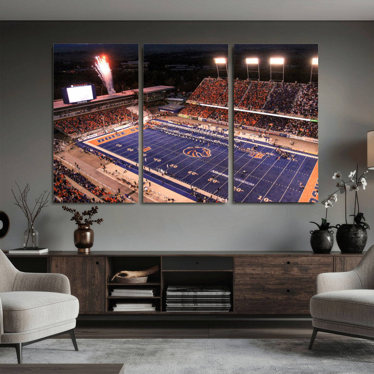 Boise State Stadium Large Wall Art Canvas Print for Living