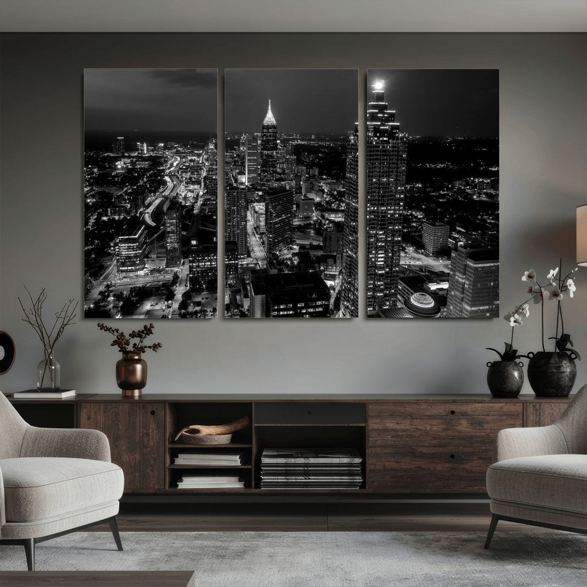 Atlanta Skyline Wall Art Canvas Print, Atlanta Downtown