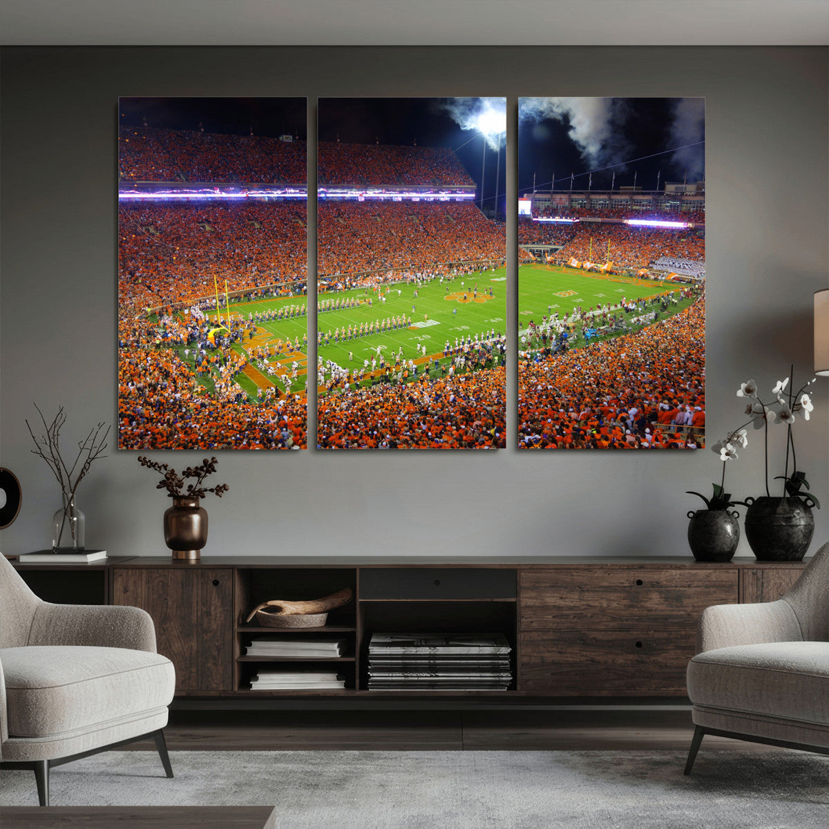 Clemson Football Stadium Wall Art Canvas Print, College