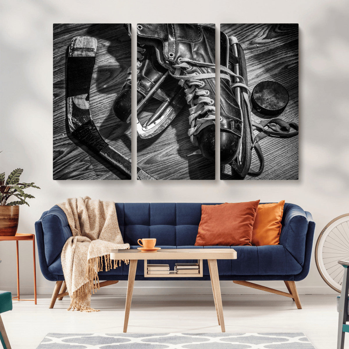 Old Pair of Mens Skates Wall Art Canvas, Men Skates Wall Art