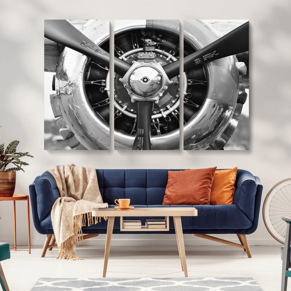 Vintage Airplane Wall Art Canvas Print