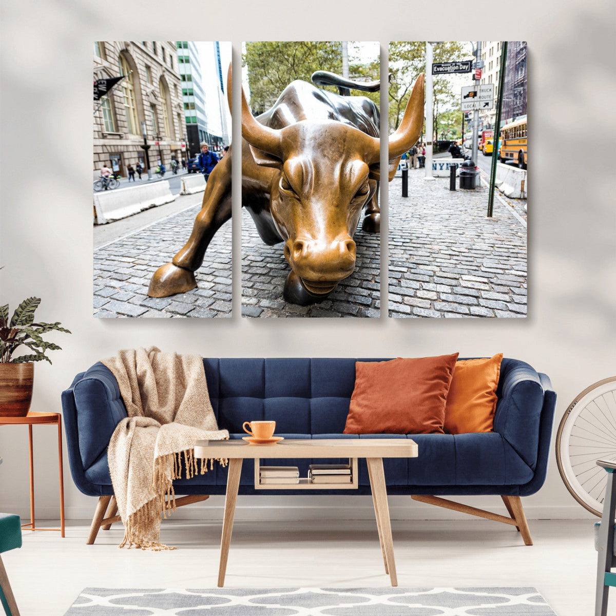 Charging Bull Wall Art Canvas Print