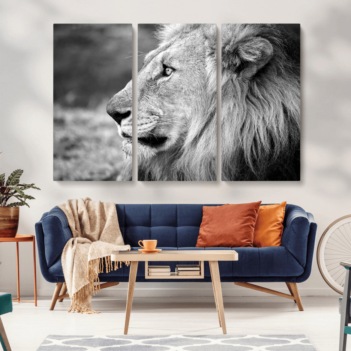 Lion Wall Art Canvas Print – Framed Majestic Wildlife