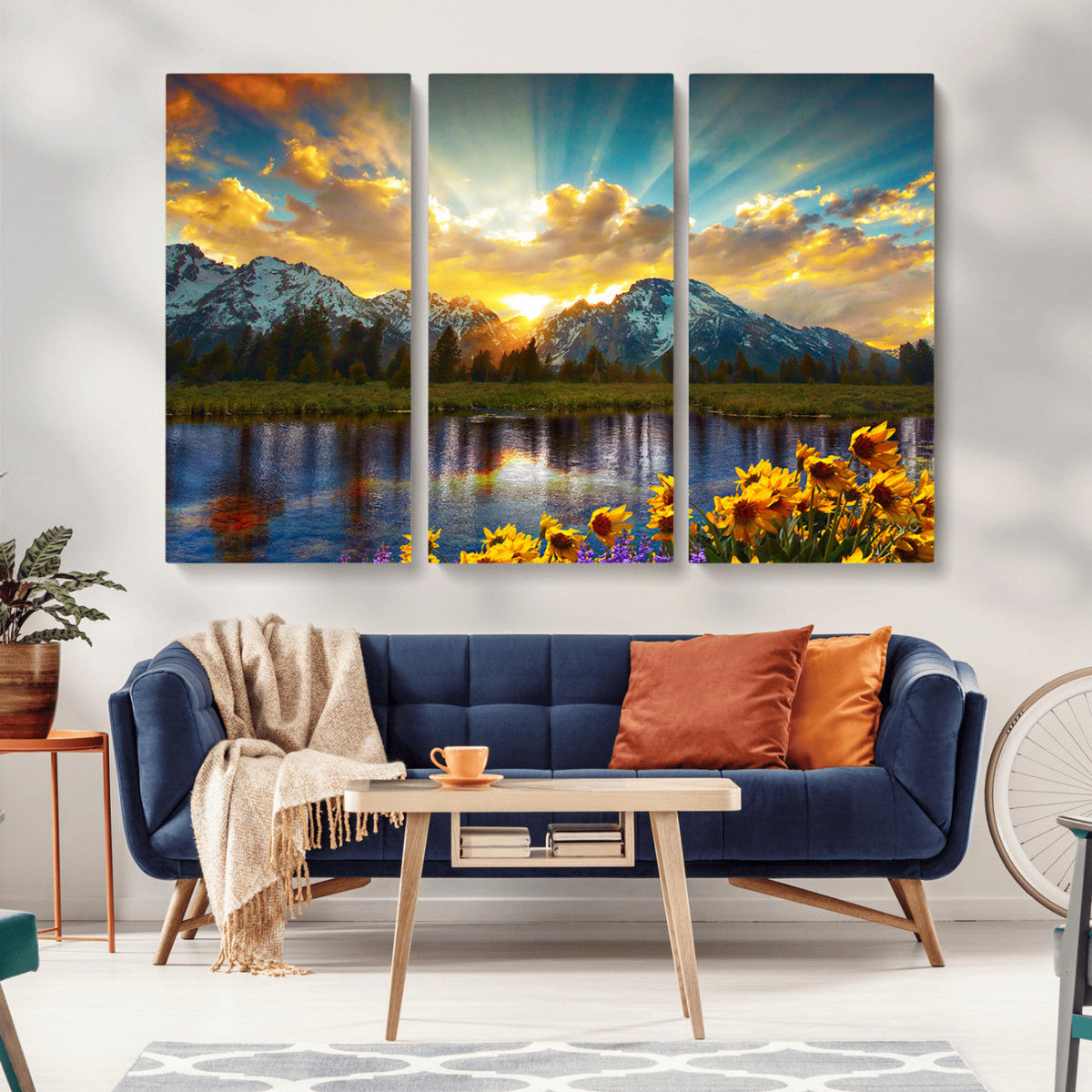Grand Teton Park Sunrise Wall Art – Vibrant Landscape Canvas