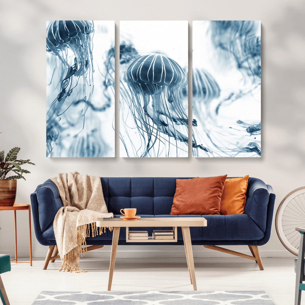 Abstract Jellyfish Canvas Print Wall Art