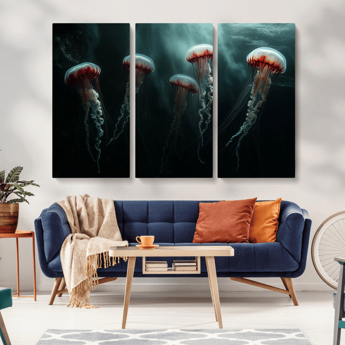 Abstract Jellyfish Wall Art Canvas Print