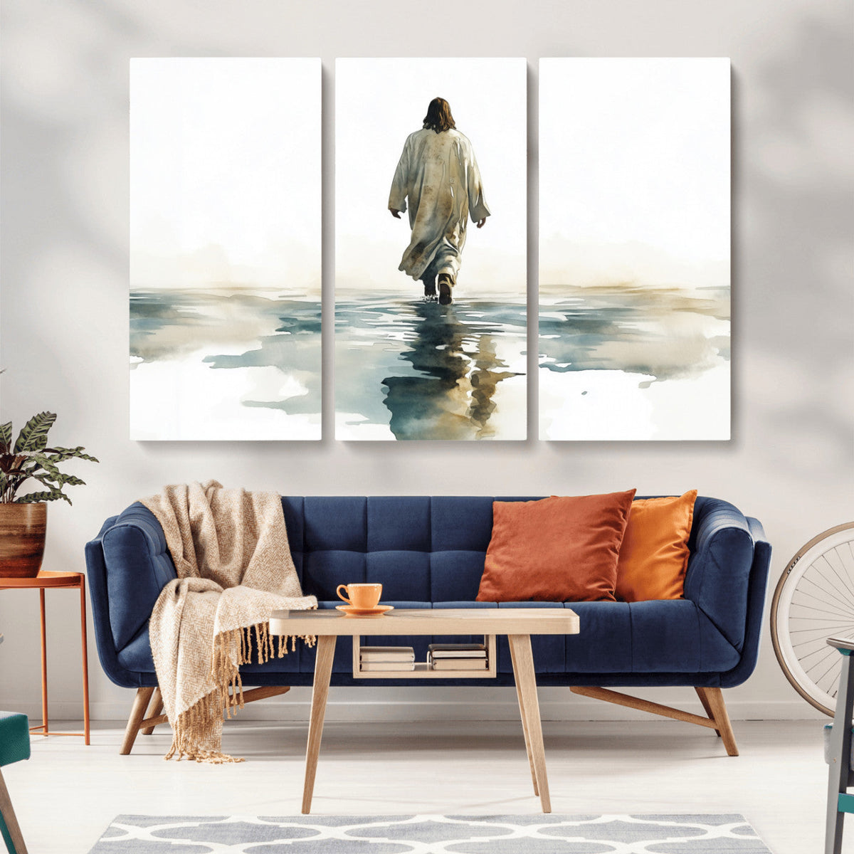 Abstract Jesus Wall Art Canvas Print, Christian Wall Art,