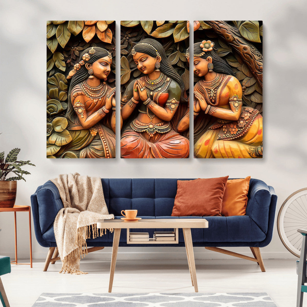 Indian Woman Statue Wall Art Canvas Print