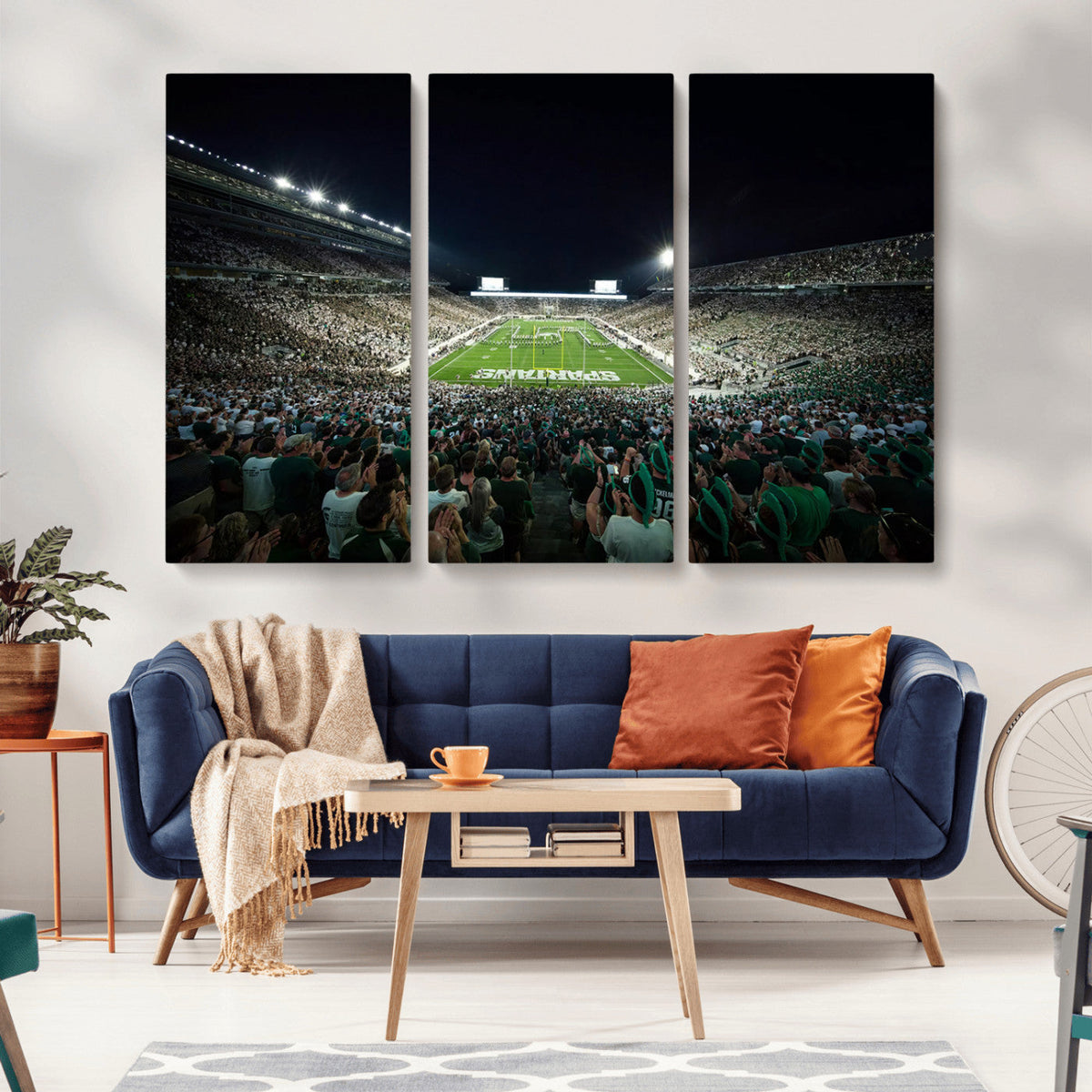 Framed Michigan State Spartans Football Team Print - East