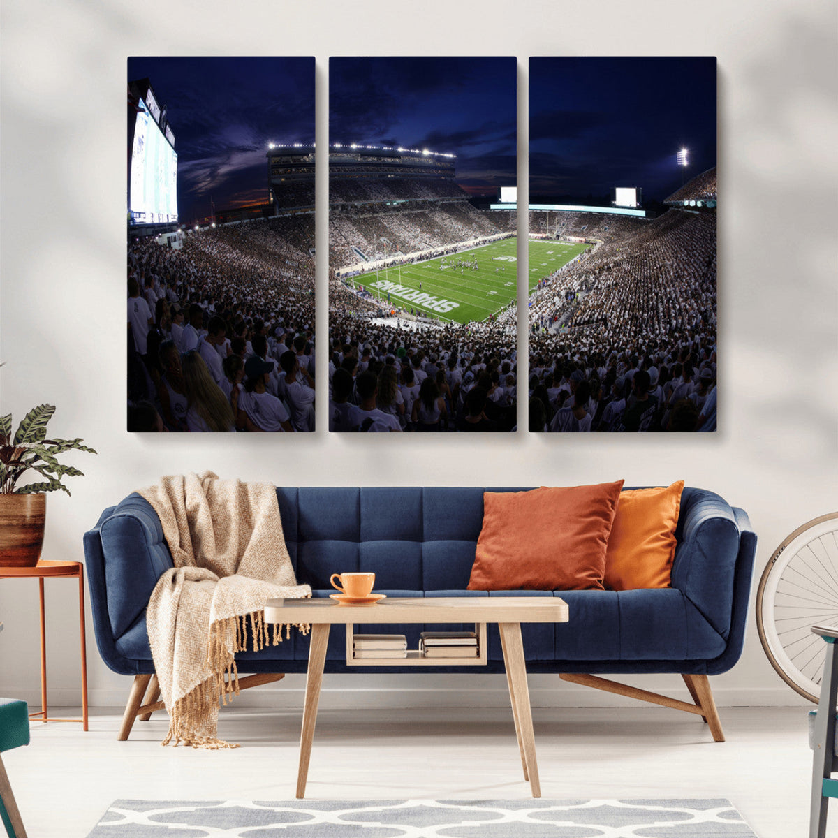 Michigan State Spartans Canvas, Framed Football Team Print -