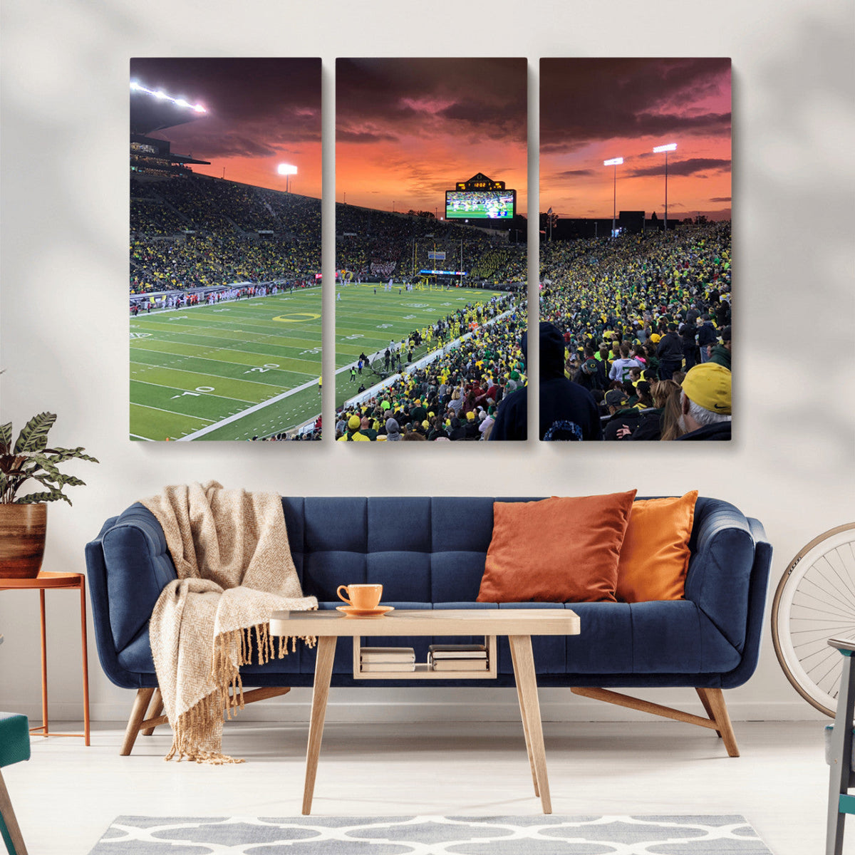 Eugene Autzen Stadium Canvas Wall Art Print – Sunset Over