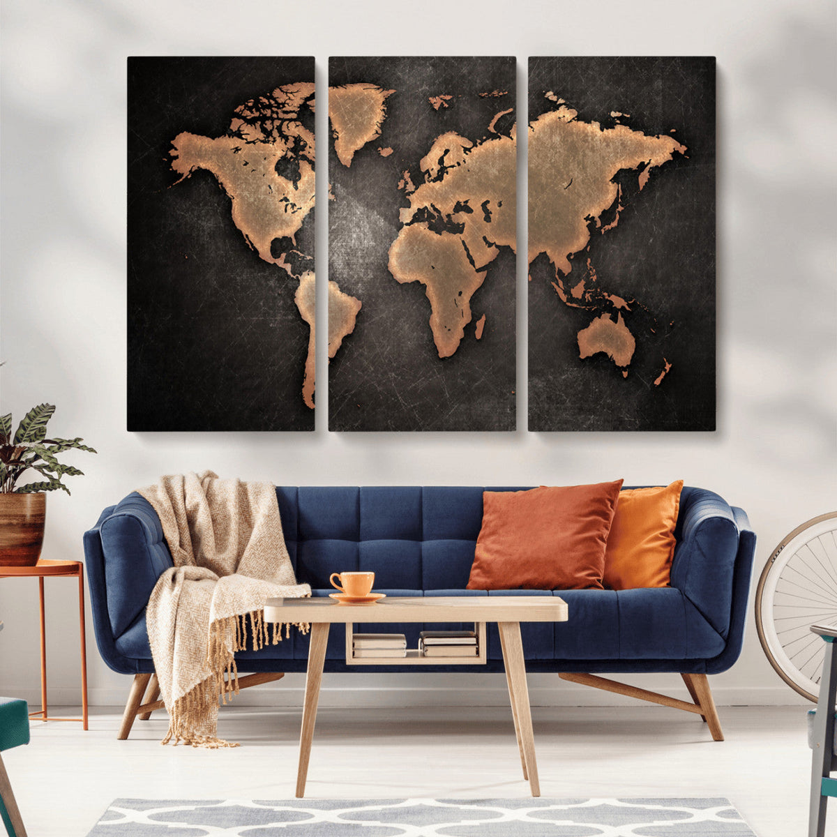 World Map Canvas Print – Framed Travel Map Wall Art for