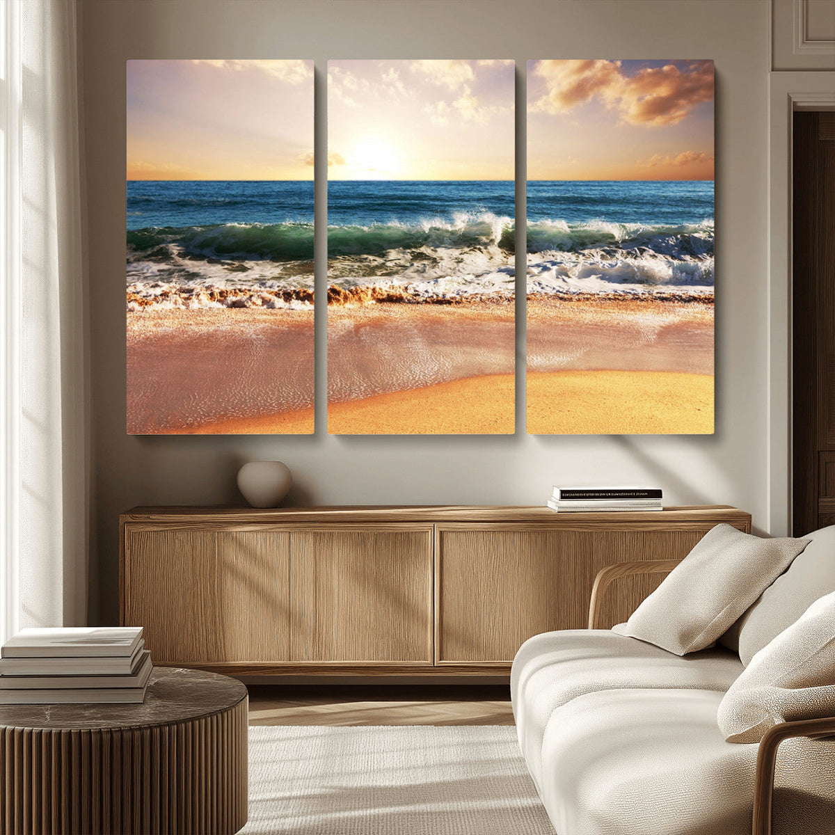 Serene Beach Path Canvas Art, Giclee Canvas Print with
