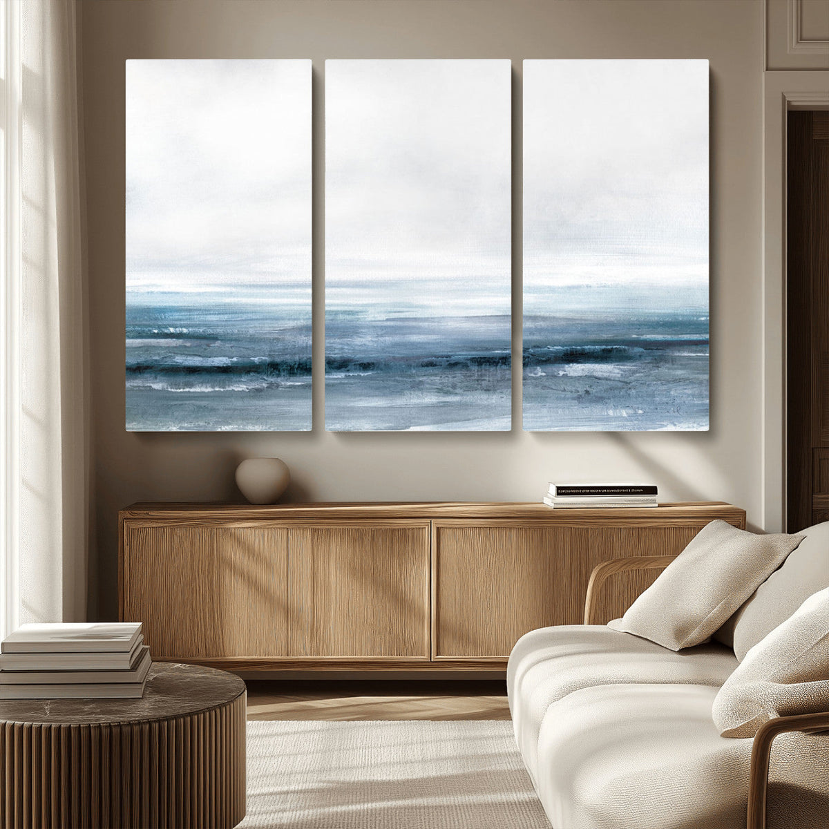 Blue Ocean Abstract Artwork Wall Art Canvas Print