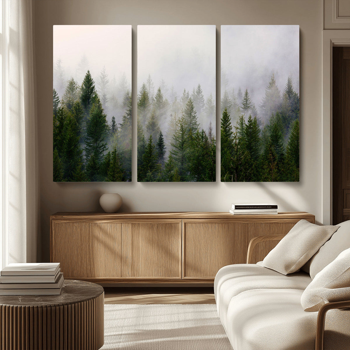 Forest Wall Art Canvas Print | Foggy Forest Wall Art | Pine