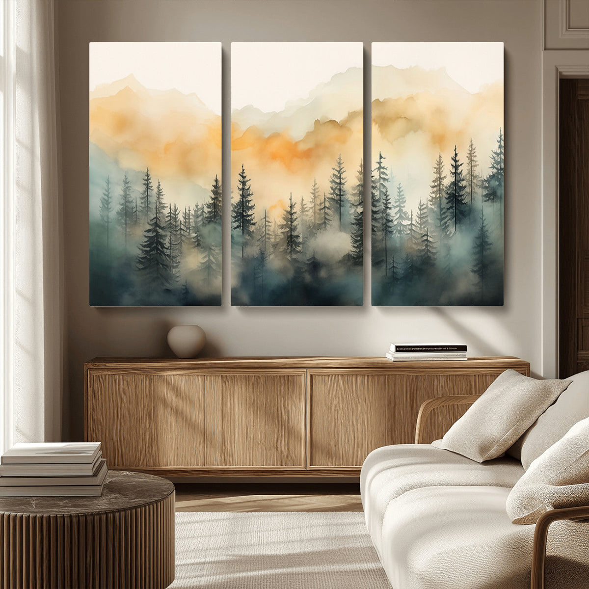Abstract Forest Print - Mountain Wall Art | Autumn Landscape
