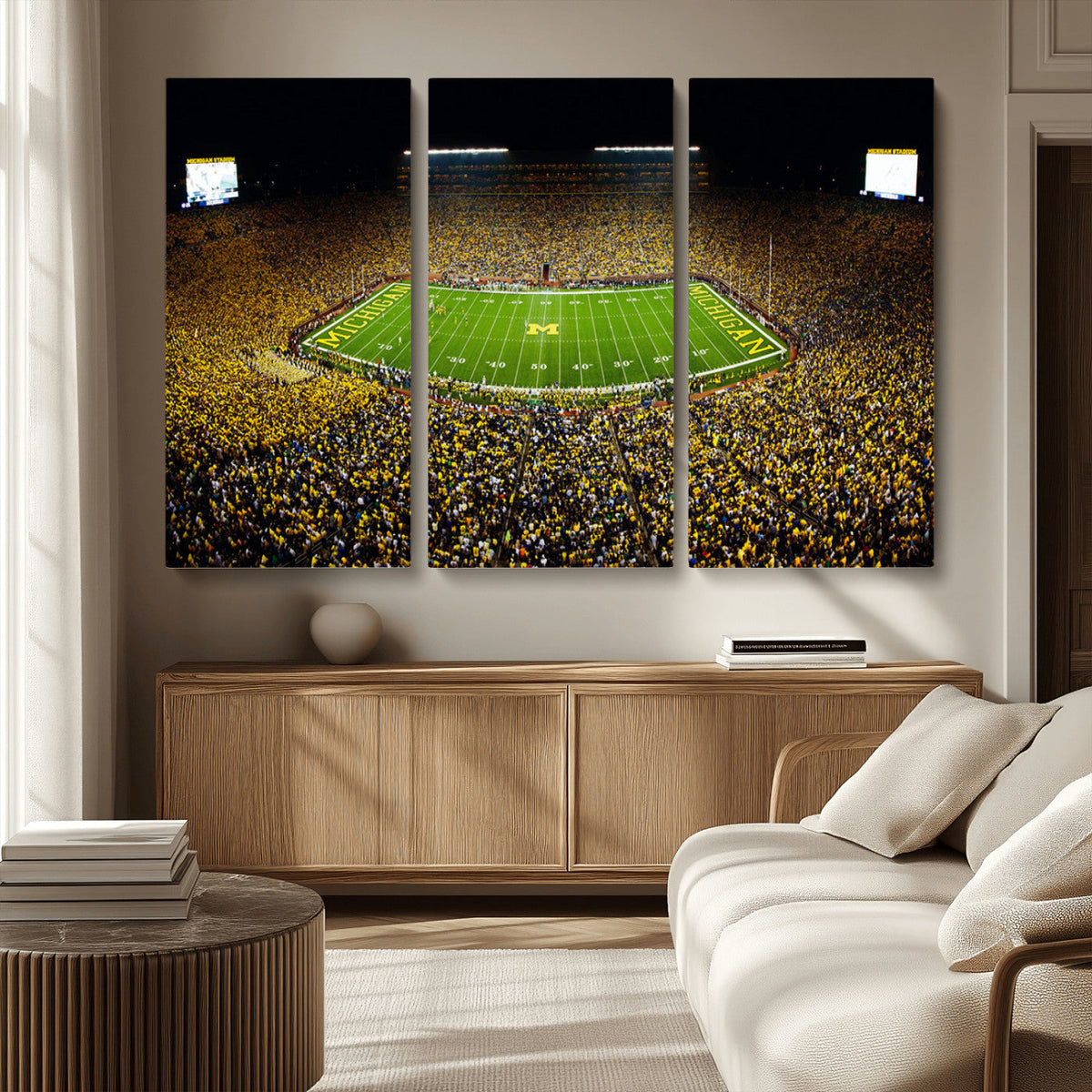 Stadium in Michigan Wall Art Canvas Print, Framed American