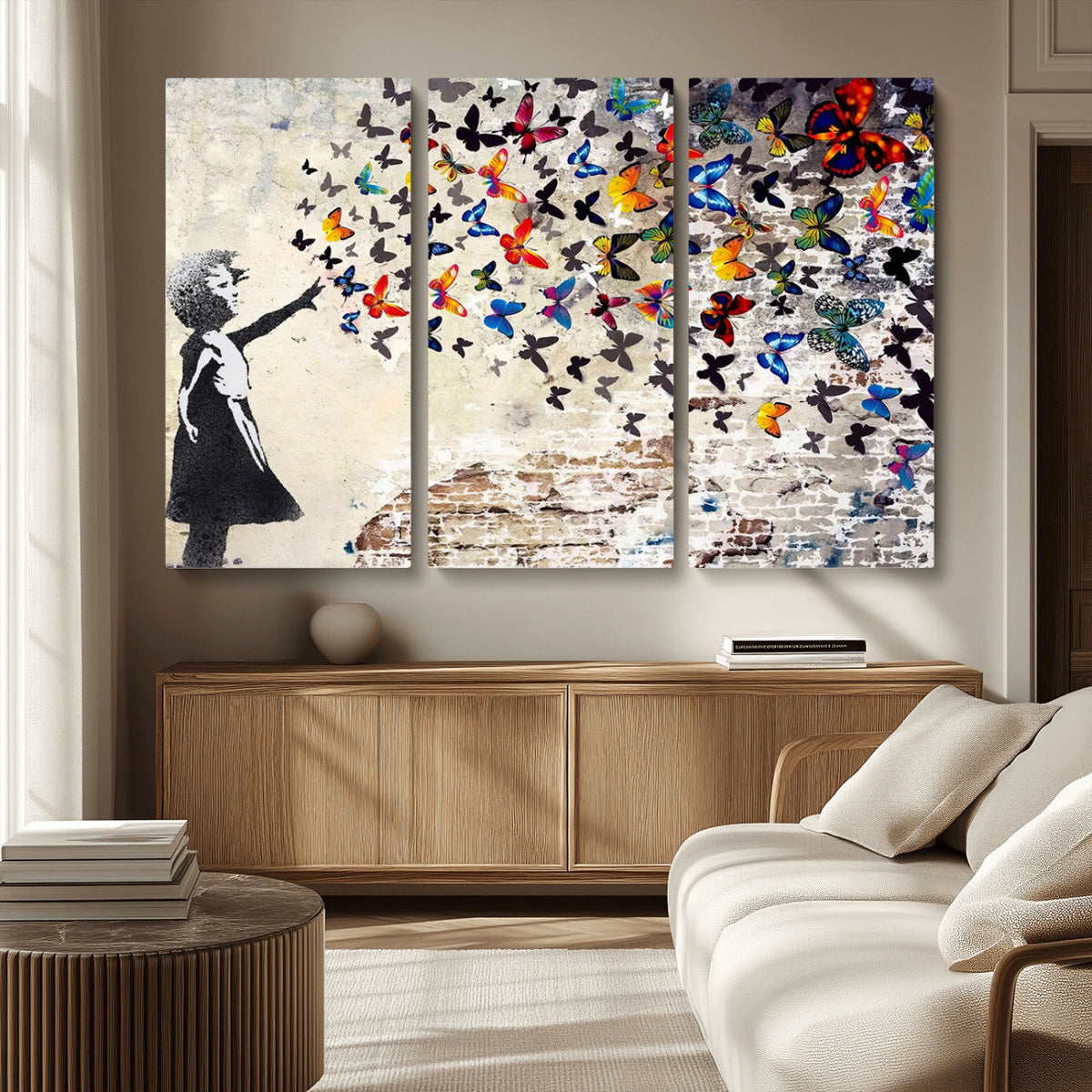Banksy Graffiti Wall Art Canvas Print: Girl Releasing