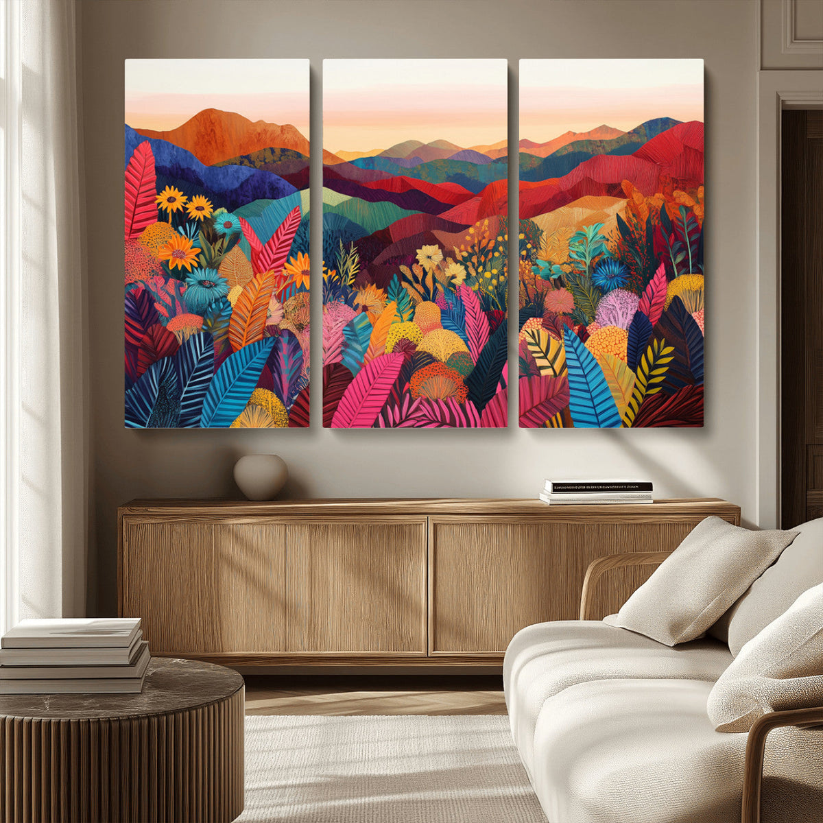 YAYOI KUSAMA Abstract Print - Landscape Canvas Wall Art