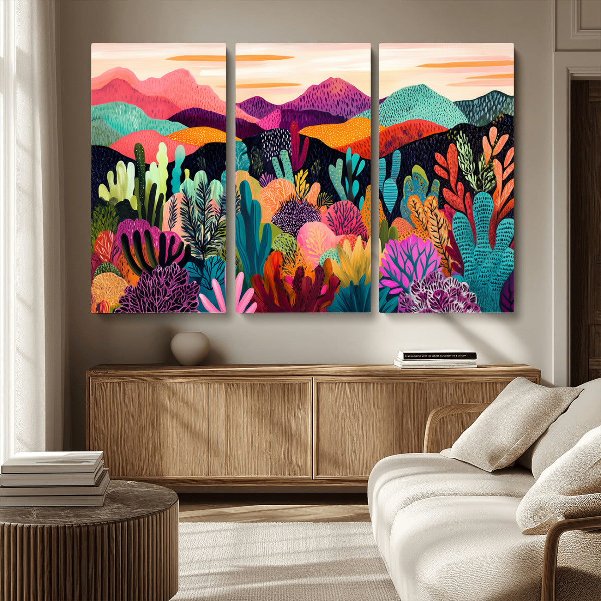 Abstract Kusama Print - Landscape Canvas Wall Art Print -