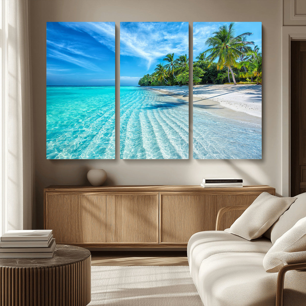 Tropical Beach Wall Art Canvas Print - Serene Ocean