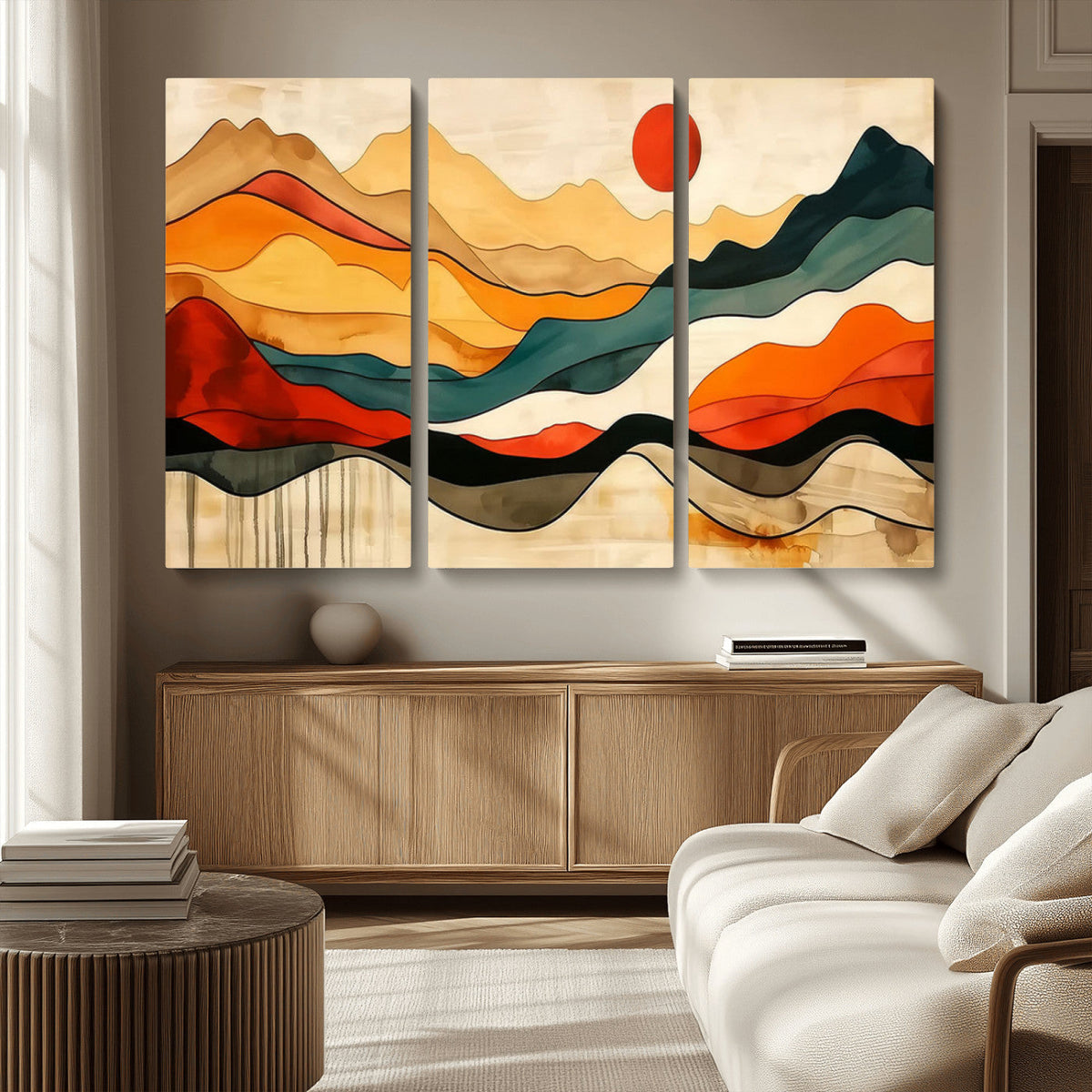 Mid Century Wall Art Print - Abstract Woodland Print -