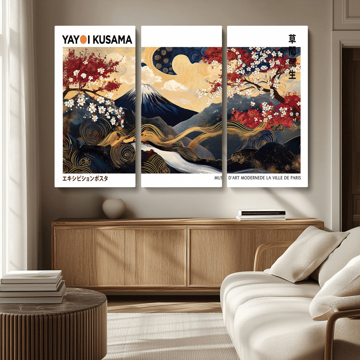 Modern Mount Fuji Wall Art Canvas Print – Framed Abstract