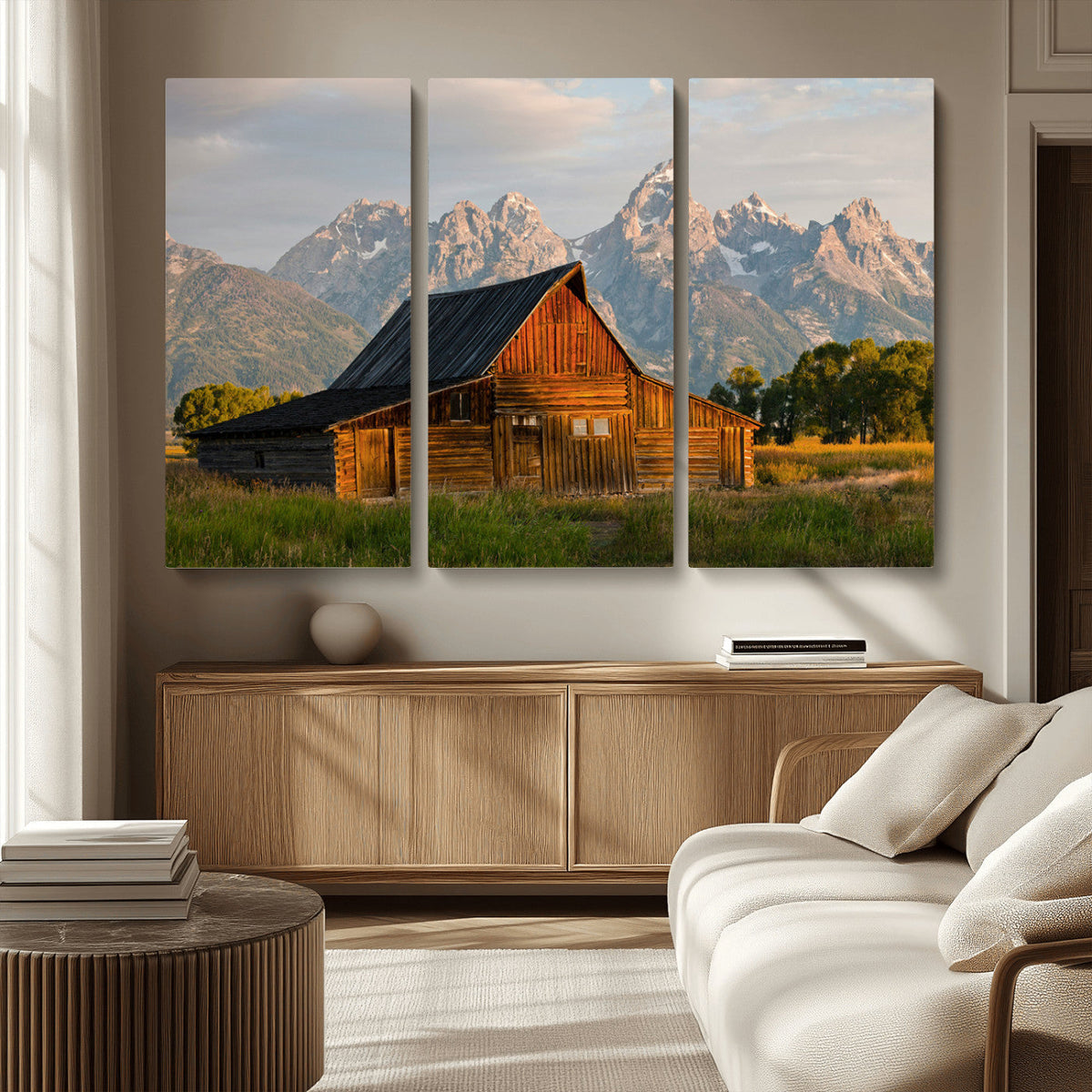 Rustic Barn Wall Art Canvas Print – Framed Grand Teton Park