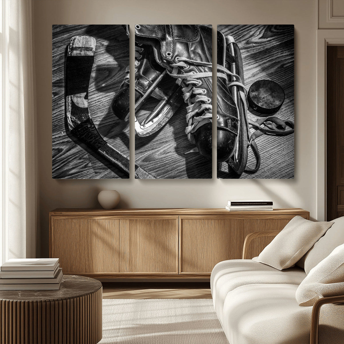 Old Pair of Mens Skates Wall Art Canvas, Men Skates Wall Art