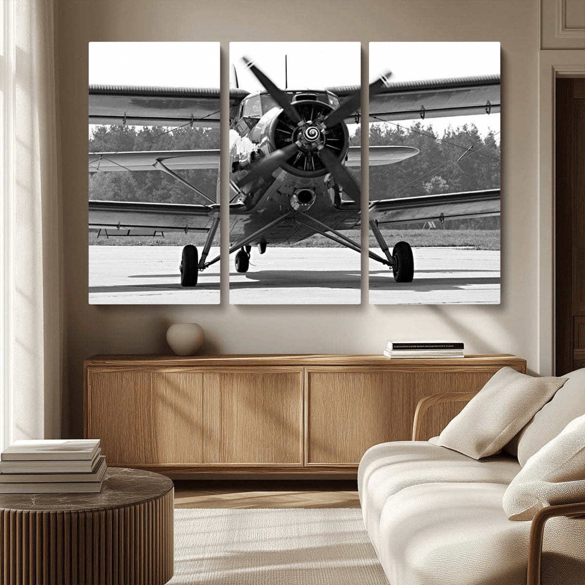 Wall Art Old War Plane Canvas Print