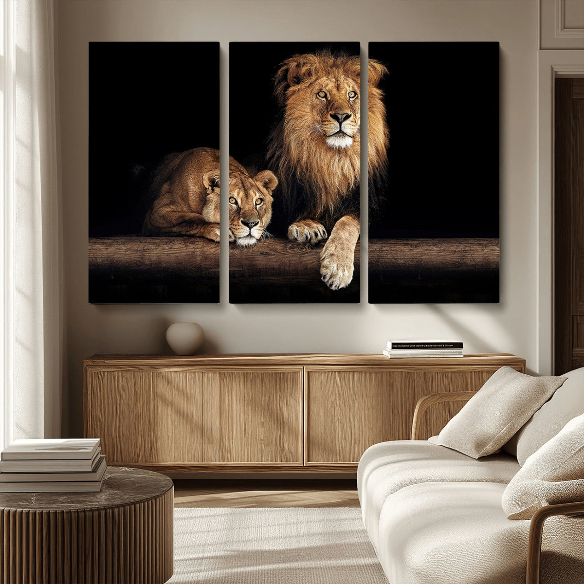 Lion Canvas Wall Art – Majestic Animal Print Artwork for